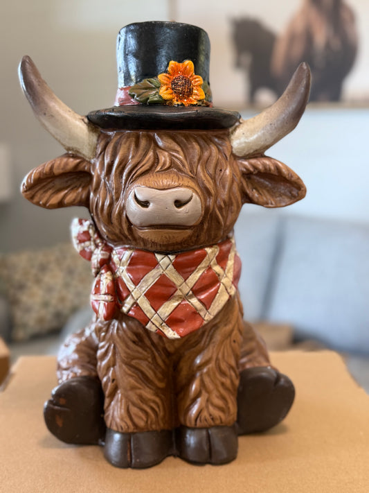 Fall Highland Cow Figurine