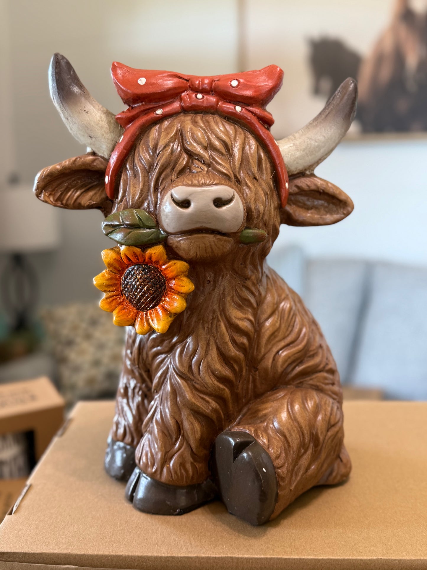 Resin Highland Cow Figurine