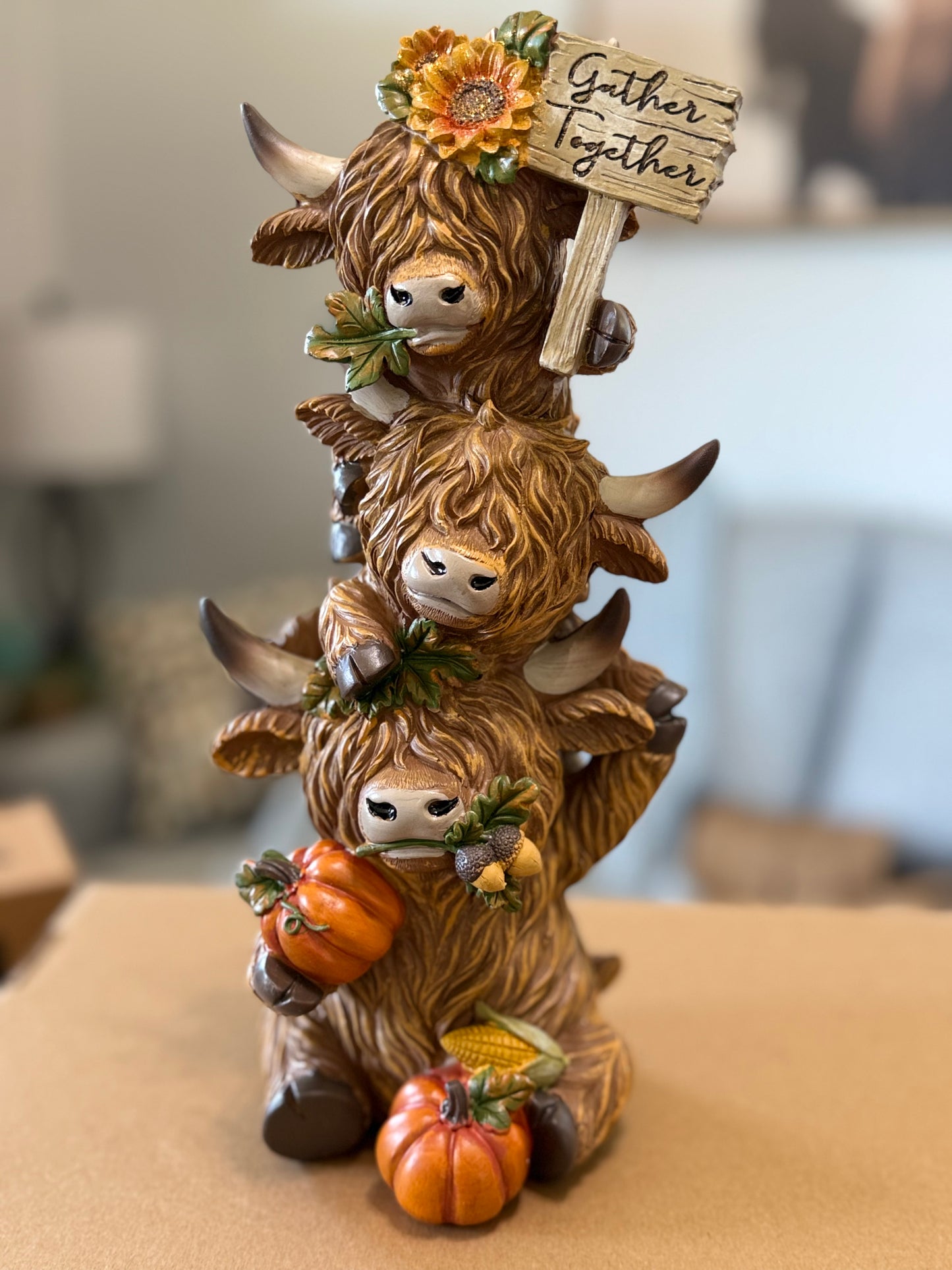 Highland Cow Trio Figurine